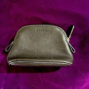 Vintage Coach Coin Bag Black Small Zip Top Style 6987
